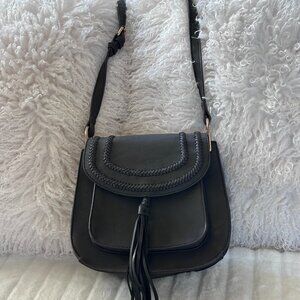 Grey Tassel Shoulder Bag